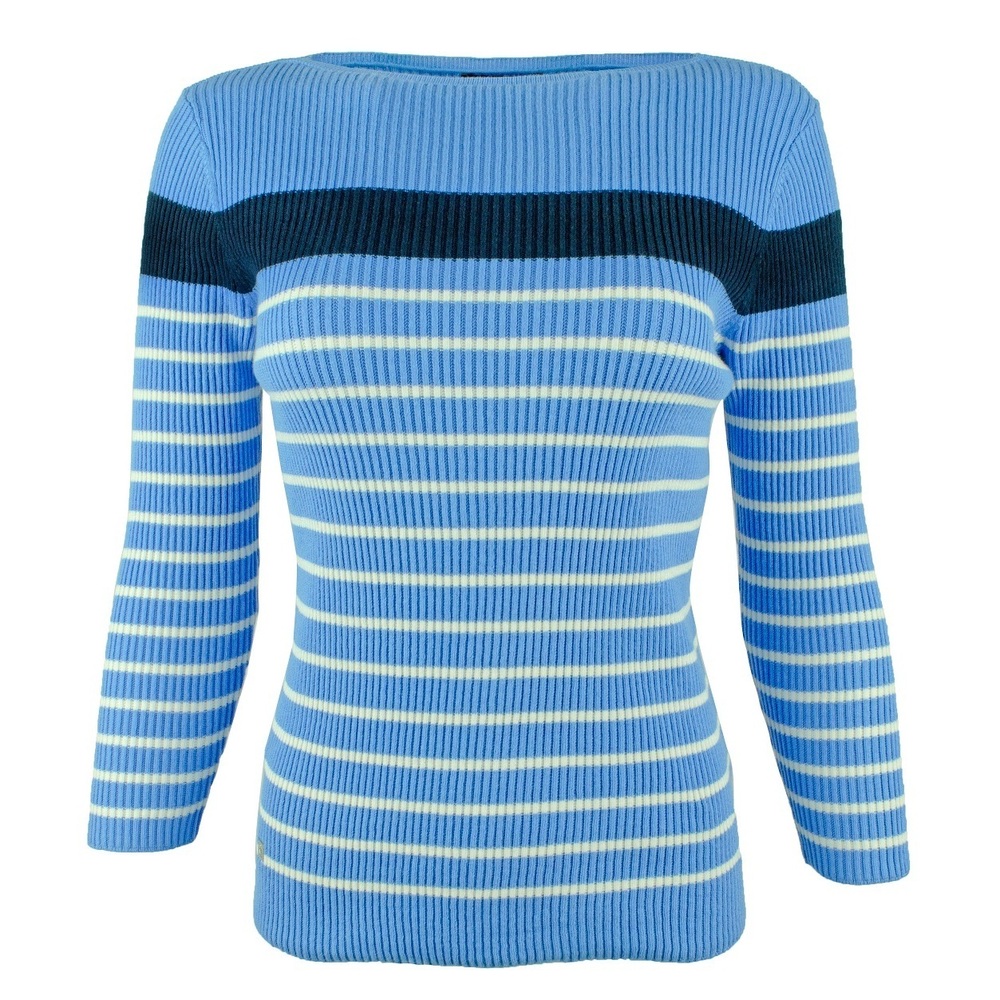 NWT Lauren Ralph Lauren Women's Cotton-Blend Boatneck Sweater-EB-L $79.5